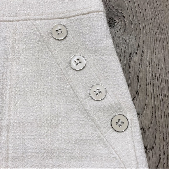 Veronica Beard Mini Skirt Bond Soft Tweed White Size 6 - Picture 5 of 14